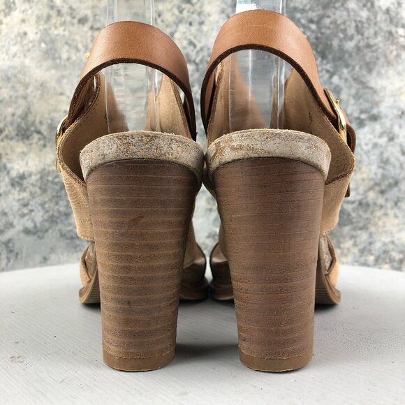Coque Terra Women's Size 36 Sanne Brown Tan Leather Open Toe High Heel Sandals - Picture 6 of 14